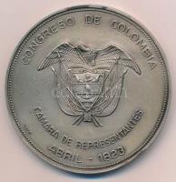 Kolumbia DN "Capitolio Nacional" ezüstözött fém emlékérem (70mm) T:2 pereme kopott
Colomb...