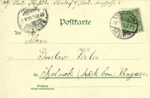 1899 Berlin, Treptow Paradies Garten / park, rowing boats, steamship. Kunstanstalt J. Miesler 111. A...