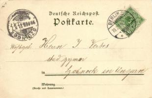 1899 Berlin, Brandenburger Thor / gate, coat of arms. Velten's Künstlerpostkarte No. 161. litho...