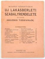 1910 Budapest Székesfőváros új lakásbérleti szabályrendelete 32p.