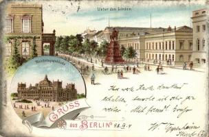 1898 Berlin, Unter den Linden, Reichstagsgebäude. A. Jandorf & Co. Art Nouveau, litho (EK)