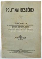 cca 1922 Gömbös Gyula beszéde Szegeden. Politkai beszédek sorozat. 4. füzet. 8p. kissé gyűrött