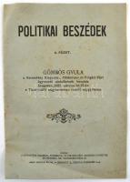 cca 1922 Gömbös Gyula beszéde Szegeden. Politkai beszédek sorozat. 4. füzet.  8p. kissé gyűrött