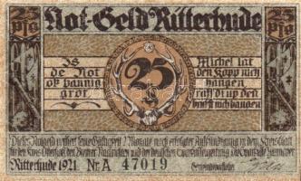 Német Birodalom/Weimari Köztársaság/Ritterhude 1921. 25Pf, 50Pf, 75Pf, 3klf db, teljes sor! T:I