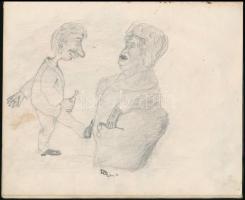 Jelzés nélkül: Vázlat füzet (1907-1908), ceruza, összesen: 14 db, 20×16 cm