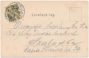 1904 Budapest II. Hűvösvölgy, Balázs Vendéglő kerthelyisége, pincérek  (Rb)