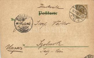 1898 Berlin, Leipziger Platz, Museum für Völkerkunde / street view, tram, museum. Lith. u. Druck R. ...