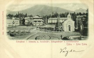 Tátrafüred, Schmecks, Smokovec (Magas-Tátra, Vysoké Tatry); kápolna / Gerlsdorfer-, Schlagendorfer- u. Lomnitzerspitze / chapel (EK)