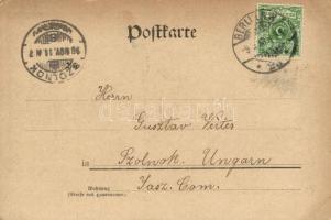 1898 Berlin, Alexanderplatz / square, horse-drawn tram, shop of Loeser Wolff, Grand Hotel (EK)