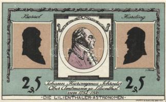 Német Birodalom/Weimari Köztársaság/Lilienthal 1921. 25Pf, 50Pf,  75Pf, 3klf db, teljes sor! T:I