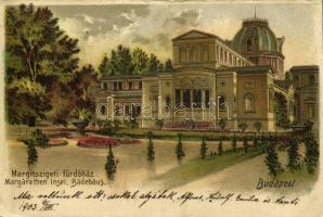 1903 Budapest XIII. Margitszigeti fürdőház. litho (EK)