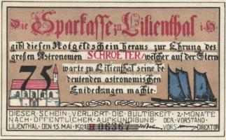 Német Birodalom/Weimari Köztársaság/Lilienthal 1921. 25Pf, 50Pf,  75Pf, 3klf db, teljes sor! T:I