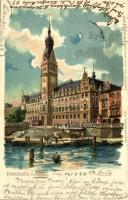 1899 Hamburg, Rathaus / town hall. Kunstanstalt Karl Leykum Künstlerpostkarte No. 8. litho