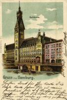 1900 Hamburg, Rathaus / town hall. Aug. Heinecke litho (EK)