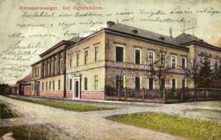 1914 Máramarossziget, Sighetu Marmatiei; Református főgimnázium. Szimche Salamon kiadása / Calvinist grammar school (fa)