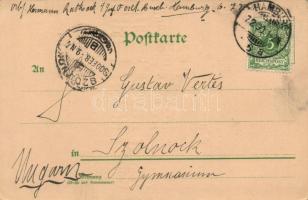 1900 Hamburg, Rathaus / town hall. W. Hagelberg D.R.G.M. 88077. Emb. hold to light litho