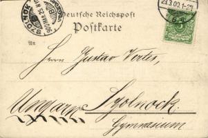 1900 Hamburg, Zoologischer-Garten, Stadt-Theater, Börse / zoo, theatre, stock market. Aug. Heinecke ...