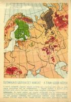 A finnugor népek; a Sugurahvaste Instituut (Rokonnépek Intézete) kiadása / Suomalais-Ugrilaiset Kansat / Finno-Ugric language family map, irredenta (felületi sérülés / surface damage)