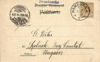 1898 Hamburg, Alter Jungfernstieg, Nicolai-Kirche Front. Kunst. Anst. Carl Leykum, Waarenhaus Herman...