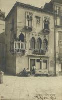 1914 Piran, Pirano; Ca doro, Piazza Tartini, Birra Dreher Trieste / square, beer advertisement