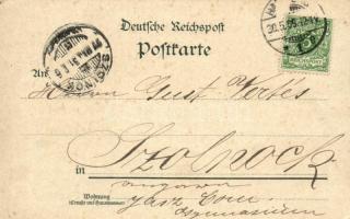 1899 Hamburg, Hafen v. d. Seewarteges., Elbbrücke, Jungfernbrücke. Kunst. Anst. Carl Leykum, Waarenh...