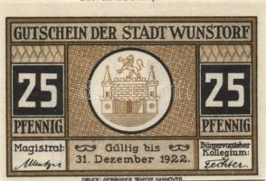 Német Birodalom/Weimari Köztársaság/Wurzbach 1922. 5Pf, 10Pf, 25Pf, 50Pf, 75Pf, 5 klf db, teljes sor...