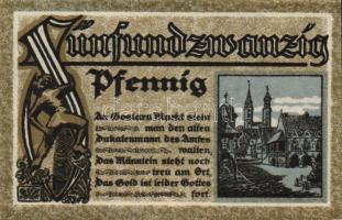 Német Birodalom/Weimari Köztársaság/Goslar 1920. 10Pf, 25Pf, 50Pf, 3 klf db, teljes sor! T:I