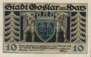 Német Birodalom/Weimari Köztársaság/Goslar 1920. 10Pf, 25Pf, 50Pf, 3 klf db, teljes sor! T:I