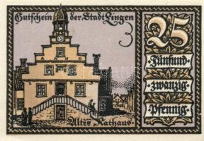 Német Birodalom/Weimari Köztársaság/Lingen DN(1921) 10Pf, 25Pf, 50Pf, 3 klf db, teljes sor! T:I