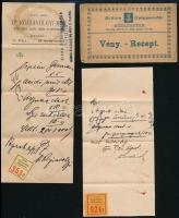 cca 1900 Budapest Diána gyógyszertár receptboríték, tartalommal