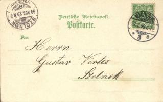 1898 Magdeburg, Stadt Theater, Elbe u. Dom, Kaiser Otto Denkmal / theatre, cathedral, monument. Kuns...