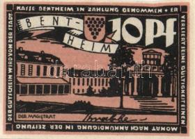 Német Birodalom/Weimari Köztársaság/Bentheim 1921. 10Pf, 25Pf, 50Pf, 1M, 4 klf db, teljes sor! T:I