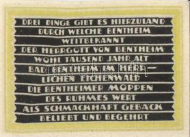 Német Birodalom/Weimari Köztársaság/Bentheim 1921. 10Pf, 25Pf, 50Pf, 1M, 4 klf db, teljes sor! T:I