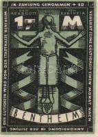 Német Birodalom/Weimari Köztársaság/Bentheim 1921. 10Pf, 25Pf, 50Pf, 1M, 4 klf db, teljes sor! T:I