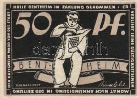 Német Birodalom/Weimari Köztársaság/Bentheim 1921. 10Pf, 25Pf, 50Pf, 1M, 4 klf db, teljes sor! T:I