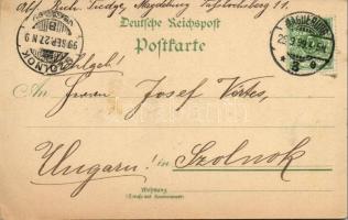 1899 Magdeburg, Dom, Hasselbachplatz, Bismarck-Denkmal, Herrenkrug / cathedral, square, tram, monume...