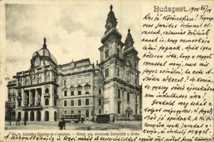 1904 Budapest V. Kir. m. Tudomány Egyetem és templom, villamos (EK)