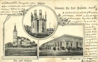 1907 Kiskunmajsa, Kápolna, Római katolikus templom, Zárda.Törtely Kornél kiadása, Art Nouveau, floral (Rb)