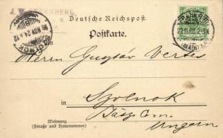 1898 Frankfurt am Main, Aeppelwein, Kümmelweck, Handkäs, Würstche. W. Schuch (EK)