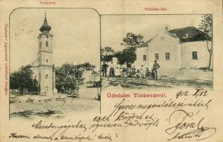1902 Tüskevár, templom és plébánia ház