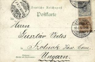 1900 Frankfurt am Main, Gutenberg Denkmal, Goetheplatz / monument, litho