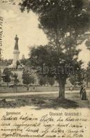 1904 Gödöllő, park részlet Erzsébet királyné (Sisi) szobrával. Divald Károly (EB)