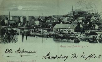 1898 Gorzów Wielkopolski, Landsberg an der Warthe; general view. O. Schleich Nachf. No. 227. M. (EK)