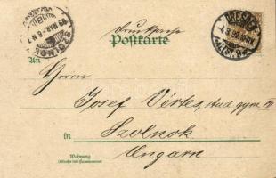 1899 Dresden, Kaiser-Palast / palace, horse-drawn tram. Kunstanstalt J. Miesler 774. litho (fl)