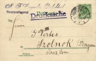 1899 Düsseldorf, Kaiser Wilhelm-Denkmal. Kunstanstalt J. Miesler Art Nouveau, floral, litho