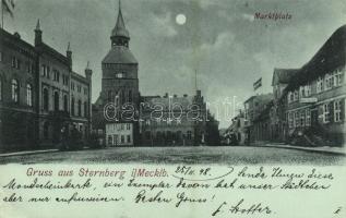 1898 Sternberg (Mecklenburg-Vorpommern), Marktplatz, Gasthof / marketplace, inn (EK)