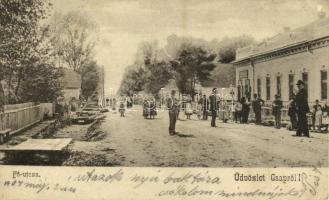 1904 Csap, Cop, Chop; Fő utca, üzlet, olvasó urak / main street, gentlemen reading, shop (EK)