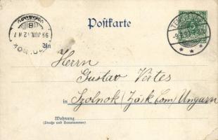 1899 Berlin, Tempelhof, Amtsgebäude, Garde-Train-Kaserne, Krieger-Denkmal, Dorfkirche / post office,...