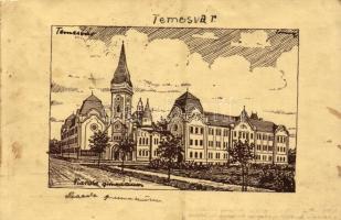 1938 Temesvár, Timisoara; Piarista gimnázium. Kiadja a Délvidéki Egyetemi és Főiskolai Hallgatók Egyesülete  / grammar school (fa)