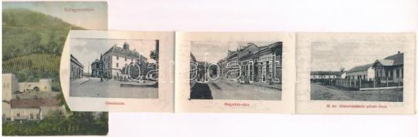 1911 Szilágysomlyó, Simleu Silvaniei; Simai-féle kastély. Leporellolap belül városi szálloda és vasú...